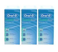 3 x Super Waxed Dental Floss 50 Strands Braces Bridge Wide Space Oral Teeth