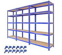 Monster Racking 3 X T-rax 90Cm Blue Racking & Bay Connectors, Blue