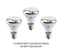3 X Tcp Led R80 Reflector Lamp 6W Es Warm White Spotlight Bulbs 80mm 580 Lumens Downlights