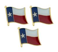 3 x Texas State Flag Lapel Pins - USA Lone Star Enamel Badges - Patriotic Accessories for Hats, Jackets & Uniforms - Bulk Set for Events, Gifts & Collectors - Size: 1.9cm x 1.6cm Each