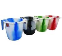 3 x Tie Dye Design 1.5L Litre Plastic Water Jug with Handle and Spout Kitchen Plastic Mugs for Bathroom, Hair Washing Jug