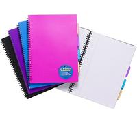 3 X Tiger A4 PROJECT NOTEPAD Lined 100 Page Paper Notebook + 4 Part Subject Divid…