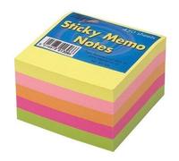 3 x Tiger Sticky Memo Notes Neon Block Cube Pad 3x3" 450 Sheets