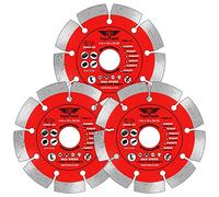 3 x TopsTools TTDS115_3 115mm (4.5 inch) x 10mm x 22.23mm Bore Segmented Diamond Angle Grinder Circular Saw Blades