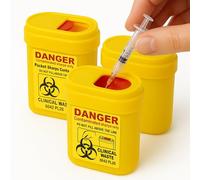 3 x Travel Size Sharps Bin, Disposal boxes for Diabetic Pen Needles, Blood Lancets & Test Strips - Small Portable Sharps Container for Insulin Ideal for Travel and Daily Personal Use | Sharps Bin 0.2L