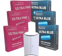 3 x Ultra Blue & Ultra Pink Capsules for Men and Women Bundle - Strong Natural Support for Couples! Contains Maca, Ginseng