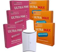 3 x Ultra Max Blue & Ultra Pink Tablets for Men and Women Bundle - Strong Natural Supplements for Couples! Endurance & Drive Support! Contains Maca, Ginseng