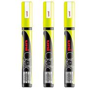 3 x Uni Chalk Marker Neon Yellow
