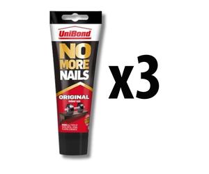 3 x Unibond No More Nails Grab Adhesive 175ml Strong Instant Bond Indoor Use DIY