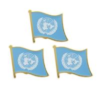 3 X United Nations UN Flag Lapel Pin - International Peace Badge - Diplomatic Emblem Brooch - Size: 1.6cm x 1.9cm