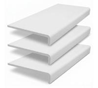 3 X Upvc Bullnose Window Board, Internal Window Sill Capping, White Finish, 250mm Width X 0.25M Length