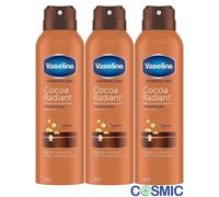3 X Vaseline Body Lotion Intensive Care Cocoa Radiant Spray Moisturiser 190ml
