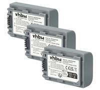 3 x vhbw Battery Set 600mAh for Camcorder Camera Sony DCR-DVD905, DVD905E DCR-SR1, DCR-SR1E, DCR-SR30, SR30E, DCR-SR40, SR40E, DCR-SR50, SR50E