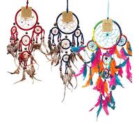 3 X Vie Naturals Dream Catcher Bundle, 3 Sizes 9cm-Red, 9cm-Blue, 11cm-Rainbow