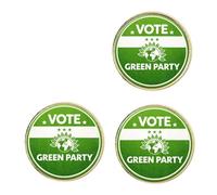 3 x Vote Green Party Election (BU26) Lapel Pin Badges