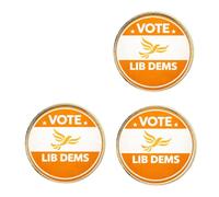 3 x Vote Lib Dems Election (BU26) Lapel Pin Badges