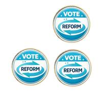 3 x Vote Reform Election (BU26) Lapel Pin Badges