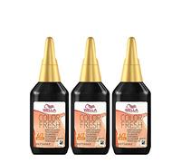 3 x Wella Color Fresh Hair Toner 75ml - 6/7 Dark Blonde/Brown