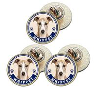 3 x Whippet Dog (BU27) Lapel Pin Badges