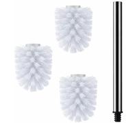 3 x white brush head + Handle 26 cm/Toilet Brush/Toilet Brush