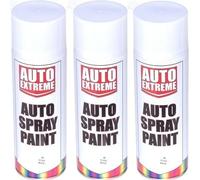 3 x White Gloss Spray Paint Aerosol Can Auto Extreme Bike Van Car 400ML Rapide N