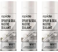 3 x White Leak Sealer Spray - 400ml - Tough Waterproof Sealant - Ideal for Drain & Plastic Pipe Leaks & Cracks - Instant Repair & Long Lasting Protection - Interior & Exterior Use