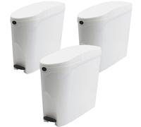 3 x White Pedal Operated Sanitary Bin 20 Litre Capacity