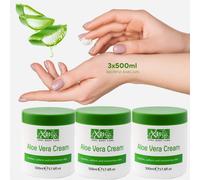 3x 500ml XBC Aloe Vera Moisturising Cream Soothes, Moisturizes Skin NEW STOCK