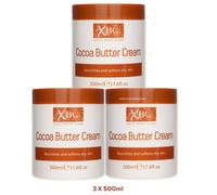3 x XBC Cocoa Butter Moisturising Cream 500ml Nourishes and Dry Skin NEW STOCK