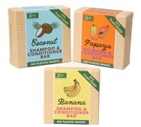 3 x XHC Shampoo & Conditioner Bars - 2 in 1 Bar- No Plastic Waste - Coconut, Banana & Papaya