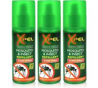 3 x Xpel Mosquito Insect Fly Bite Tropical Formula Pump, 70ml Ultimate Insect Bite Repellent Spray | Fast & Effective Mosquito & Fly Repellent