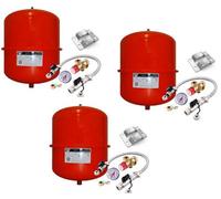 3 X Zilmet - 18 Litre Red Heating Expansion Vessel & Sealed System Kit Z1-301018