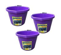 3 XAirflow Heavy Duty Invincible Builders Bucket-3 Gallon / 15 Litre- Strong Handle & Calibrated Markings - Multi-Purpose Mixing, Gardening,Farm&Construction Use-Pack of 1 to 5-Multi Colours_ Purple