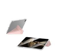 3+Y-Fold Foldable Clear Acrylic Hard Case Suitable For Huawei MatePad Pro 12.2" MRO-W00/W10 2024 With Pen Holder Stand Cover(Pink)