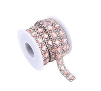 3 Yards Rhinestone Diamond Ribbons with Square Champagne Gold Gems Self Adhesive Glass Rhinestone Strips Bling Stickers Wrap Crystal Roll for Glitter Clothes,1CM