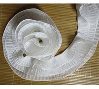 3 Yards Stretch 3-layer Gathered Lace Edge Trim Elastic Pleated Ruffle Ribbon 7.5 cm Width Vintage White Edging Trimmings Fabric Embroidered Applique Sewing Craft Wedding Dress DIY Clothes Embroidery