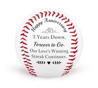 3 Year Anniversary Baseball Gifts for Him Her, 3rd Anniversary Wedding Gifts for Husband Wife,3 Year Leather Gift for Couple, Leather Baseballs Gift for Husband Men Boyfriend Baseball Lovers Keepsake
