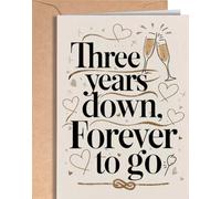 3 Year Anniversary Card for Husband or Wife, Three Year Anniversary Wedding Card for him or her, 3 Year Anniversary Card for Girlfriend or Boyfriend, Romantic Happy 3rd Anniversary Cards for Couple