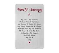 3 Year Anniversary Card for Men Women Him Her- Romantic 3rd Three Third Anniversary Keepsake Gifts for Husband Wife