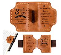 3 Year Anniversary Leather Gifts for Him Her, 3rd Anniversary Wedding Gifts for Husband Wife, Leather Bookmarks Gift for 3rd Anniversarys, Leathers Magnetic Bookmark Gift for Book Lovers Women Men