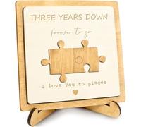3 Year Anniversary Unique Gift for for Her, Him, Boyfriend, Girlfriend, Husband, Wife - Love You to Pieces Sign - Romantic 3rd Anniversary Three Years Down Couples Gifts
