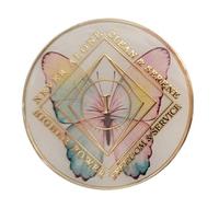 3 Year Butterfly Design NA Style Clean Time Chip White Just for Today Medallion