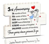 3 Year for Him, Building Blocks Puzzle Plaque Gifts for Boyfriends for Him Suitable as a Commemorative Gift for Couples' Husbands and Wives