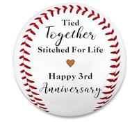 3 Year Leather Anniversary Baseball Gifts for Him Her, 3rd Anniversary Baseball Gifts for Husband Wife, Third Anniversarys Wedding Gift for Couple, Funny Leather Gift for 3rd Anniversarys Christmas