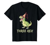 3 Year Old Boy Birthday Dinosaur Three Rex T-Shirt, Youth, Black, 3T