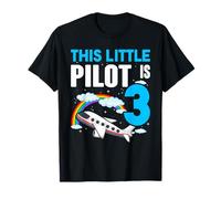 3 year old Boy Girl Airplane Pilot 3rd Birthday Aircraft T-Shirt