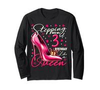 3 Year Old Gifts High Heels Stepping Into My 3rd Birthday Long Sleeve T-Shirt