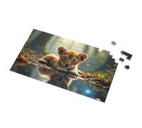 3 Year Old Girl Gifts Adorable Lion Cub In The Enchanted Forest Picture Puzzle Puzzle Board Puzzles For Adults 500 Pieces(300PCS)