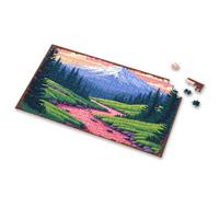 3 Year Old Girl Gifts Mountain Serenity: A Pink River Flowing Through Lush Forests At S Picture Puzzle Puzzles 500 Pieces Puzzles For Toddlers 2-4(300PCS)