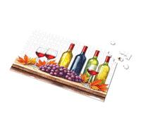 3 Year Old Girl Gifts Wine Bottles, Glasses, And Grapes On A Wooden Table Picture Puzzle Puzzle Board Puzzles For Adults 500 Pieces(1000PCS)